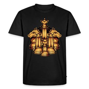 Pièces d'échecs cool - T-shirt Premium bio Homme - noir - Devant - Nico (187cm)