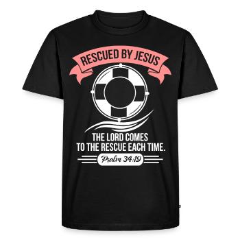 Religion, jésus, foi, dieu, église, catholique - T-shirt Premium bio Homme - noir - Devant - Nico (187cm)