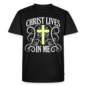 Religion, jésus, foi, dieu, église, catholique - T-shirt Premium bio Homme - noir - Devant - Nico (187cm)