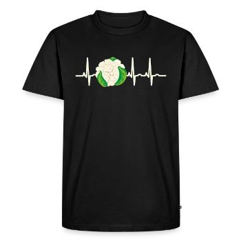 Battement de cœur aux légumes à faible teneur en glucides de chou-fleur - T-shirt Premium bio Homme - noir - Devant - Nico (187cm)