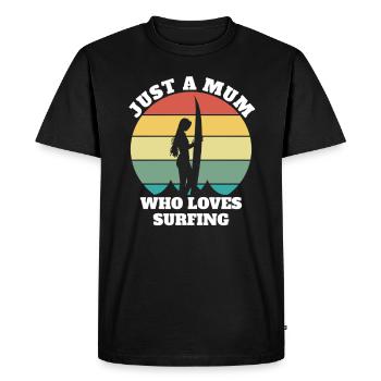 Surfer maman vague rider surfer maman idée cadeau - T-shirt Premium bio Homme - noir - Devant - Nico (187cm)