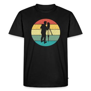 Arpenteur-géomètre cadeau vintage rétro - T-shirt Premium bio Homme - noir - Devant - Nico (187cm)