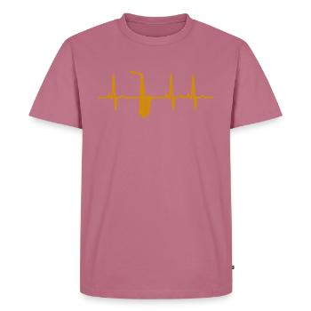 Cadeau de passe-temps de joueur de saxophone saxophoniste saxophone - T-shirt Premium bio Homme - mauve - Devant - Nico (187cm)
