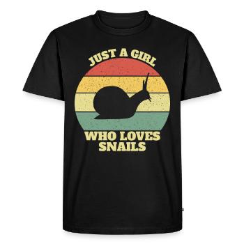 Just A Girl Who Loves Snails Snail Girls - Men's Premium Organic T-Shirt - black - Front - Nico (187cm)