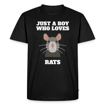 Chemise de rat pour homme - T-shirt Premium bio Homme - noir - Devant - Nico (187cm)