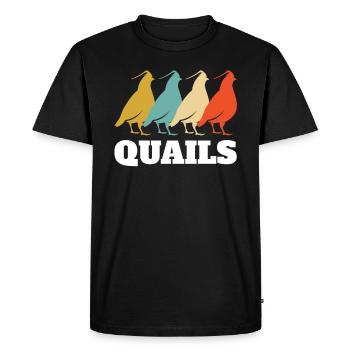 Retro Vintage Quail Design - Men's Premium Organic T-Shirt - black - Front - Nico (187cm)