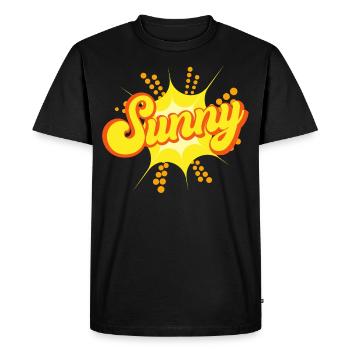 Sunny Soleil Soleil Sun Comic Vintage Retro Fun - T-shirt Premium bio Homme - noir - Devant - Nico (187cm)