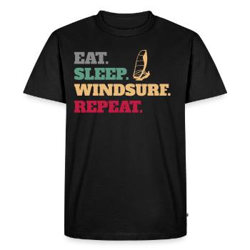 Eat Sleep Windsurf Windsurfer Windsurfing Repeat - T-shirt Premium bio Homme - noir - Devant - Nico (187cm)