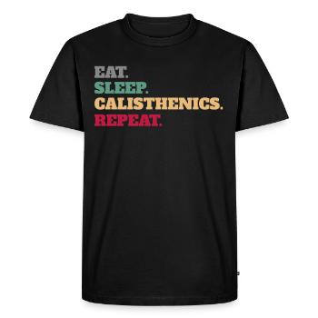 Eat Sleep Calisthenics Calisthenics - T-shirt Premium bio Homme - noir - Devant - Nico (187cm)