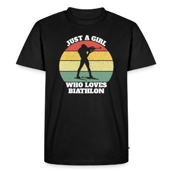 Biathlon Biathlonist Girls - Men's Premium Organic T-Shirt - black - Front - Nico (187cm)