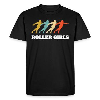 Rétro vintage roller fille tenue costume - T-shirt Premium bio Homme - noir - Devant - Nico (187cm)