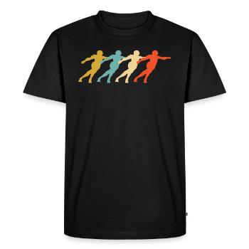 Rétro vintage roller fille tenue costume - T-shirt Premium bio Homme - noir - Devant - Nico (187cm)