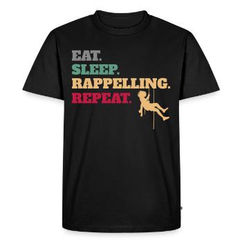 Eat Sleep Rappelling Repeat - Men's Premium Organic T-Shirt - black - Front - Nico (187cm)