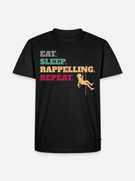 Eat Sleep Rappelling Repeat - Men's Premium Organic T-Shirt - black