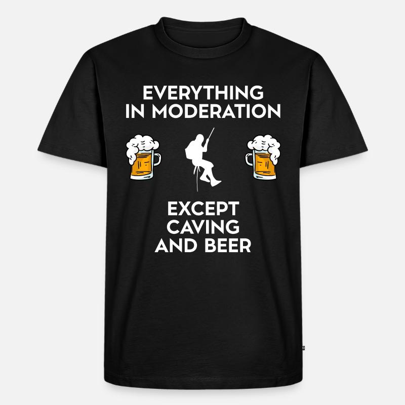 Caving Spelunking Potholing And Beer - Men's Premium Organic T-Shirt - black