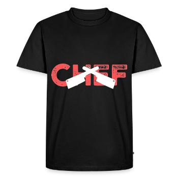 Chef chef chef de cuisine sort de cuisine - T-shirt Premium bio Homme - noir - Devant - Nico (187cm)