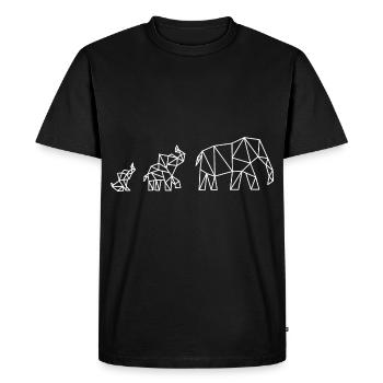 Elephant Geometric Family - Men's Premium Organic T-Shirt - black - Front - Nico (187cm)