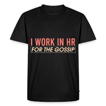 Je travaille au service des ressources humaines pour les Gossi - T-shirt Premium bio Homme - noir - Devant - Nico (187cm)