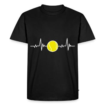 Coeur Tennis Passion - T-shirt Premium bio Homme - noir - Devant - Nico (187cm)