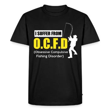 Pêche cadeau de la pêche canne à pêche de pêche - T-shirt Premium bio Homme - noir - Devant - Nico (187cm)