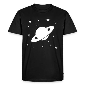 Saturn Planet Solar System Astronomy stars - Men's Premium Organic T-Shirt - black - Front - Nico (187cm)