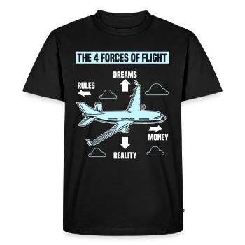 The Four 4 Forces Of Flight Saying Gift TShirt - Men's Premium Organic T-Shirt - black - Front - Nico (187cm)