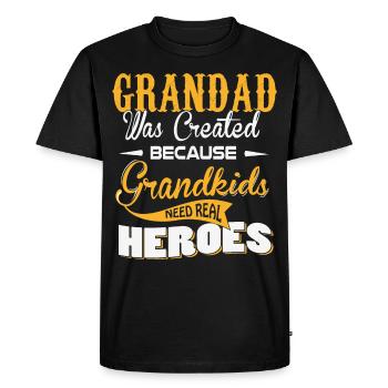 Grand-père héros - T-shirt Premium bio Homme - noir - Devant - Nico (187cm)
