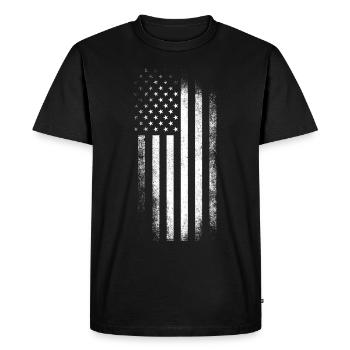 Vintage USA Usa Drapeau Amérique - T-shirt Premium bio Homme - noir - Devant - Nico (187cm)