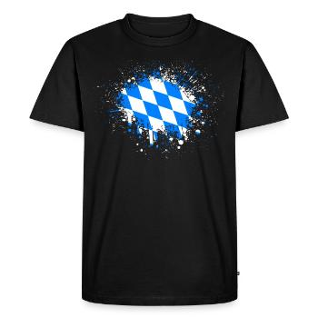 Bavière drapeau Klecks Bayerische Flagge - T-shirt Premium bio Homme - noir - Devant - Nico (187cm)