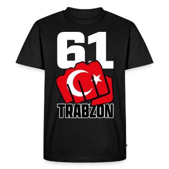 Trabzon 61 Memleket Turquie drapeau Trabzonlu poing - T-shirt Premium bio Homme - noir - Devant - Nico (187cm)