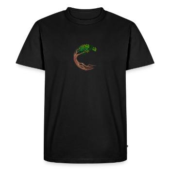 Arbre rond Arbre circulaire du monde - T-shirt Premium bio Homme - noir - Devant - Nico (187cm)