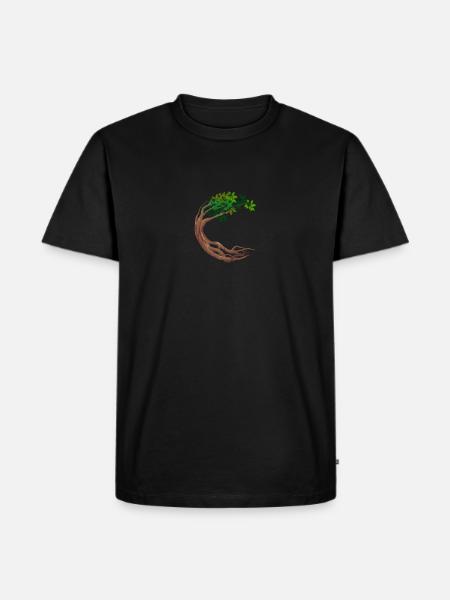 Runder Baum Kreisförmiger Weltenbaum - Männer Premium Bio T-Shirt - Schwarz