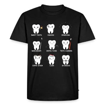 Dent - T-shirt Premium bio Homme - noir - Devant - Nico (187cm)