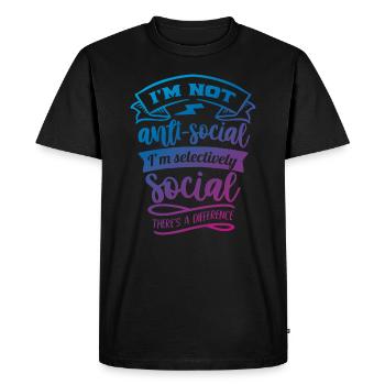 Antisocial - Selective social - col - Men's Premium Organic T-Shirt - black - Front - Nico (187cm)