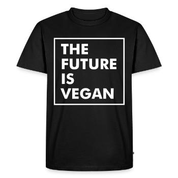 Go Vegan - Fier Végétalien - 04 - neg - T-shirt Premium bio Homme - noir - Devant - Nico (187cm)
