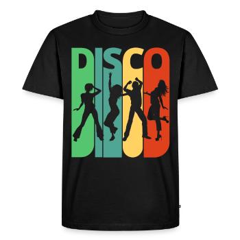 Vintage Retro Disco. Dancing.Birthday, Party Gifts - Men's Premium Organic T-Shirt - black - Front - Nico (187cm)