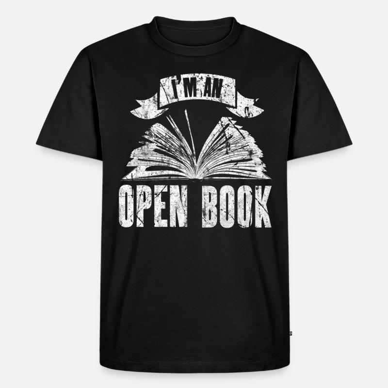 Bücher - Männer Premium Bio T-Shirt - Schwarz