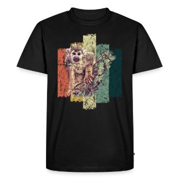 singe - T-shirt Premium bio Homme - noir - Devant - Nico (187cm)