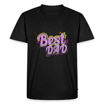 Father's Father's Day - Men's Premium Organic T-Shirt - black - Front - Nico (187cm)
