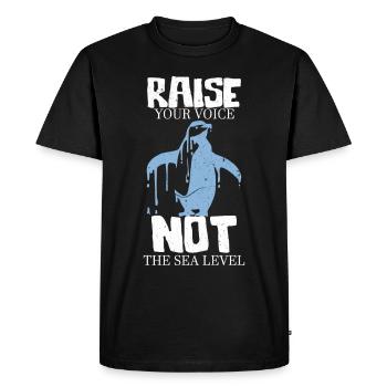 Élevez votre voix et non le niveau de la mer Protection du climat - T-shirt Premium bio Homme - noir - Devant - Nico (187cm)