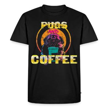 Pug coffee - Men's Premium Organic T-Shirt - black - Front - Nico (187cm)