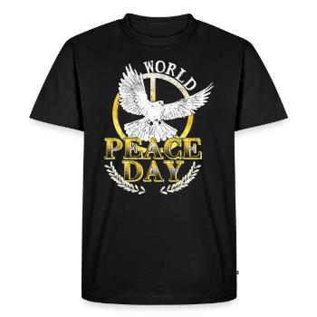 Journée internationale de la paix mondiale - T-shirt Premium bio Homme - noir - Devant - Nico (187cm)