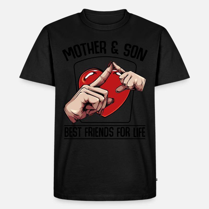 Mutter und Sohn - Männer Premium Bio T-Shirt - Schwarz