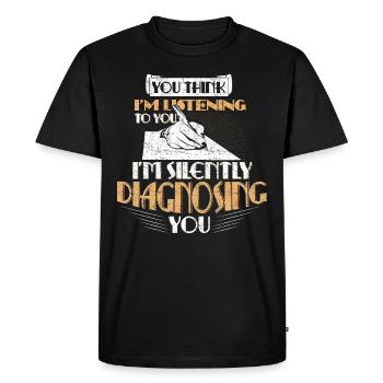 Psychology Funny gift - Men's Premium Organic T-Shirt - black - Front - Nico (187cm)