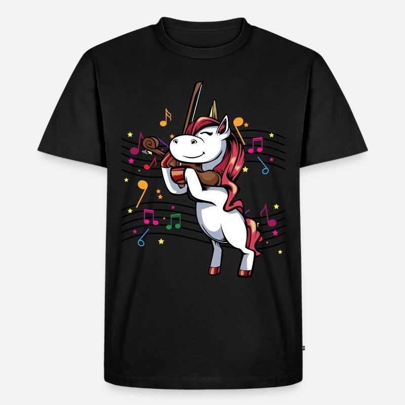 Einhorn - Männer Premium Bio T-Shirt - Schwarz