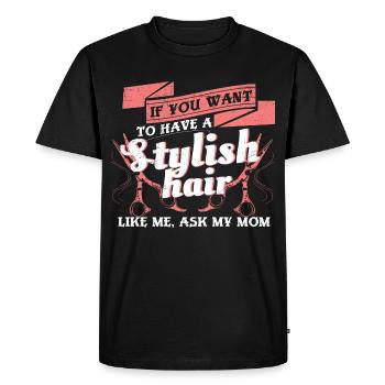 Mother daughter hairdresser - Men's Premium Organic T-Shirt - black - Front - Nico (187cm)