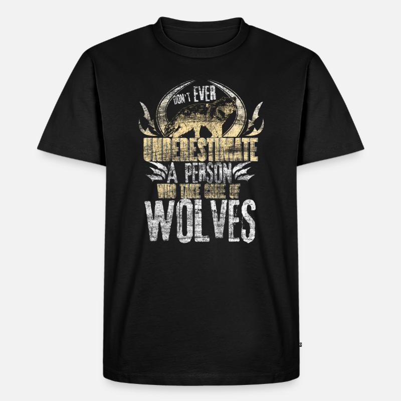 Wolf Wölfe Geschenkidee - Männer Premium Bio T-Shirt - Schwarz