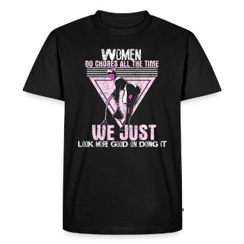 Nettoyage ménager - T-shirt Premium bio Homme - noir - Devant - Nico (187cm)