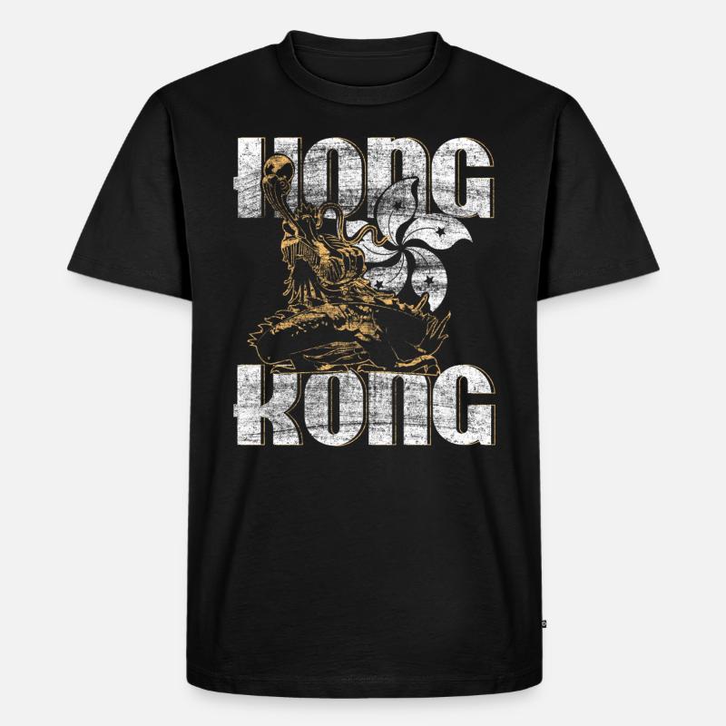 Hong Kong Geschenkidee - Männer Premium Bio T-Shirt - Schwarz