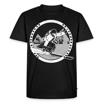 Idée cadeau ski hiver - T-shirt Premium bio Homme - noir - Devant - Nico (187cm)